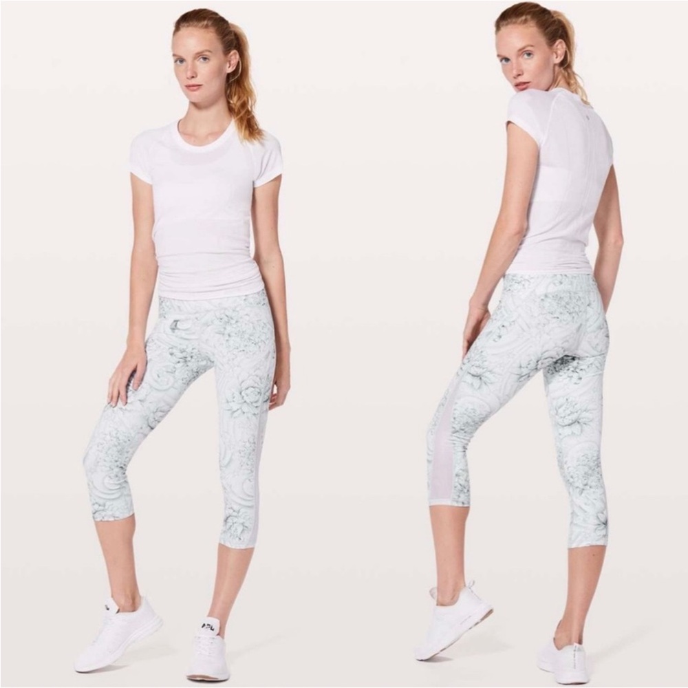 Lululemon Train Times Crop *21" Twine Leggings White SZ 6